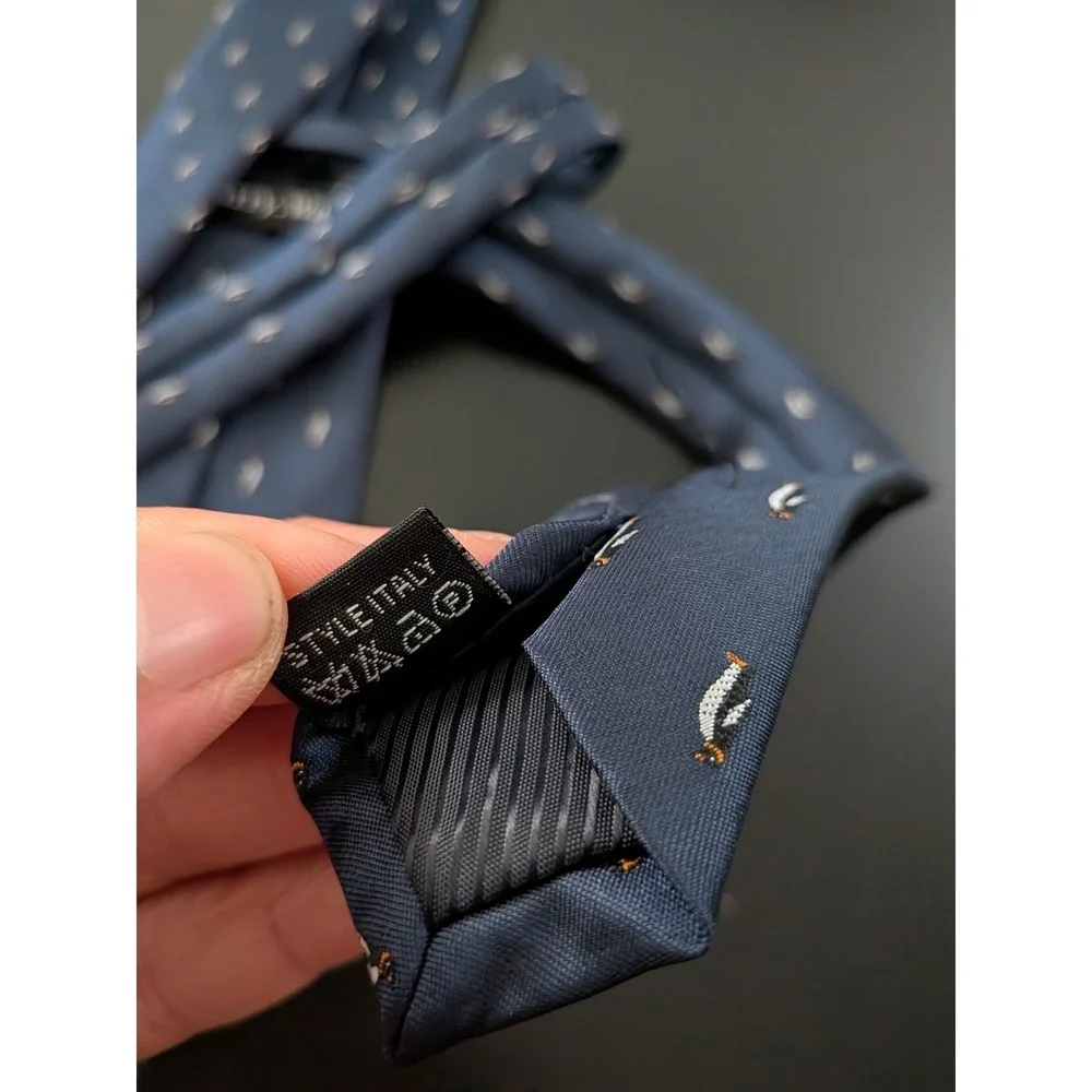 Barry Wang Italy Tie All Over Penguin Design‎ Blue 62